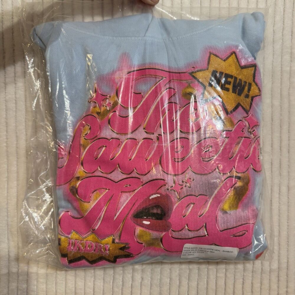 SAWEETIE X MCDONALDS BAMBOO HOODIE- ICE WATER‎ (UNRELEASED) New Sealed Sz S
